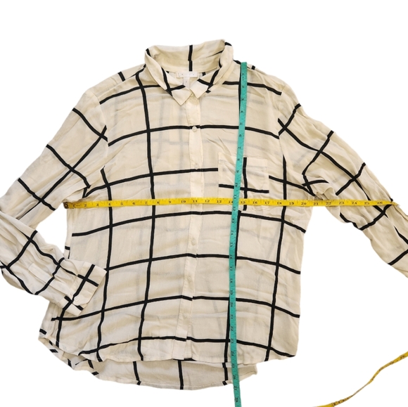 Leith Sheer Stripe Button Up Top Small - Picture 3 of 7